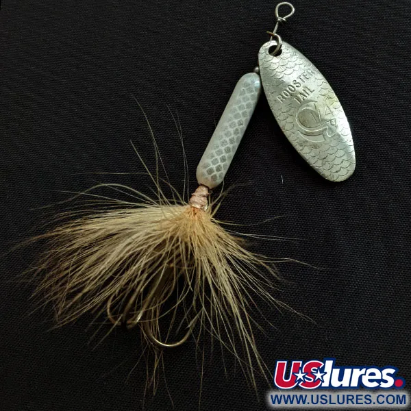 Vintage  Yakima Bait Worden’s Original Rooster Tail, 1/4oz silver spinning lure #18576