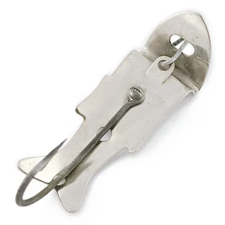 Vintage Shurebite inc Shurebite Minnow weedless spoon, 2/3oz nickel fishing spoon #18582