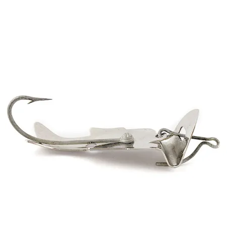 Vintage Shurebite inc Shurebite Minnow weedless spoon, 2/3oz nickel fishing spoon #18582