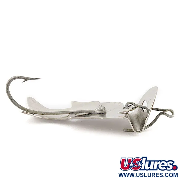 Vintage Shurebite inc Shurebite Minnow weedless spoon, 2/3oz nickel fishing spoon #18582