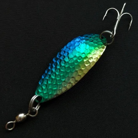 Vintage Prime Lures Glory Spoon, 3/5oz blue/yellow/nickel fishing spoon #18585