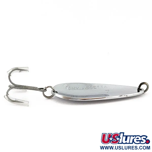 Vintage   Tony Accetta 7, 3/4oz nickel fishing spoon #18599