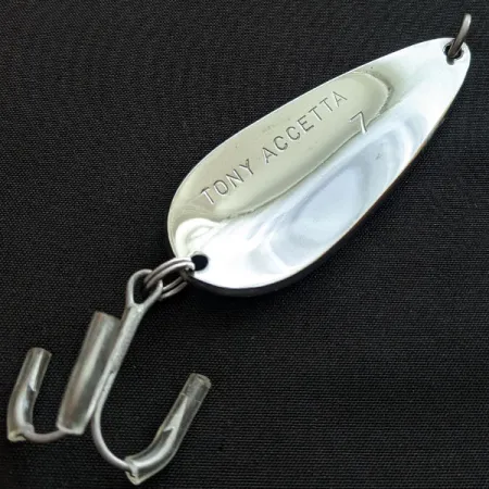 Vintage Tony Accetta 7, 3/4oz nickel fishing spoon #18599