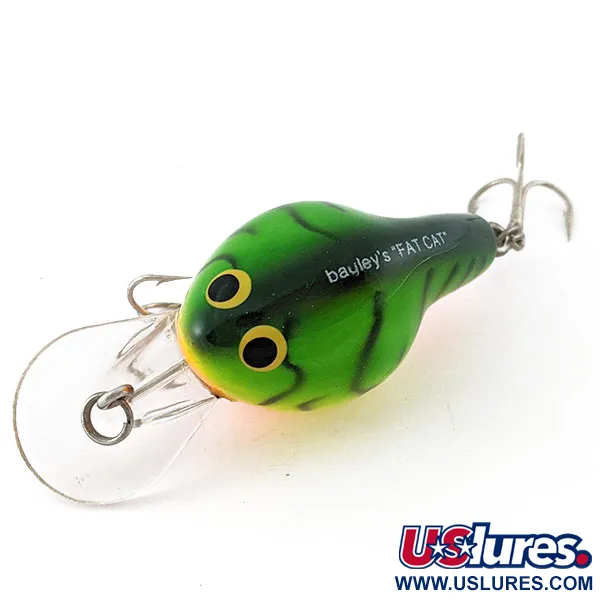 Vintage Bagley Fat Cat DFC2, 1/3oz H69T (hot tiger) fishing lure #21520