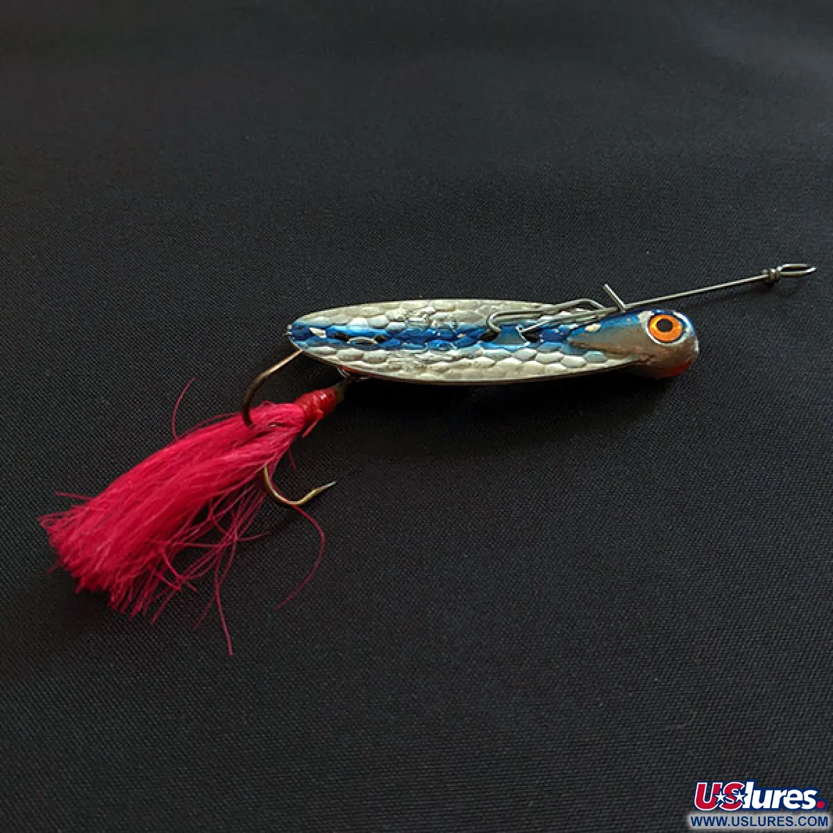 Vintage Mann's Bait Mann's Dancer, 1/2oz nickel/blue spinning lure