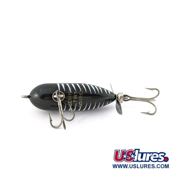 Vintage Heddon Tiny Torpedo, 1/4oz black fishing lure #18645