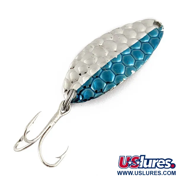 Vintage Acme Little Cleo, 1/3oz nickel/blue fishing spoon #18651