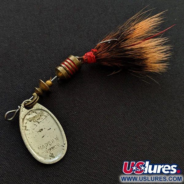 Vintage   Mepps AGLIA 1 dressed, 1/8oz silver spinning lure #18676