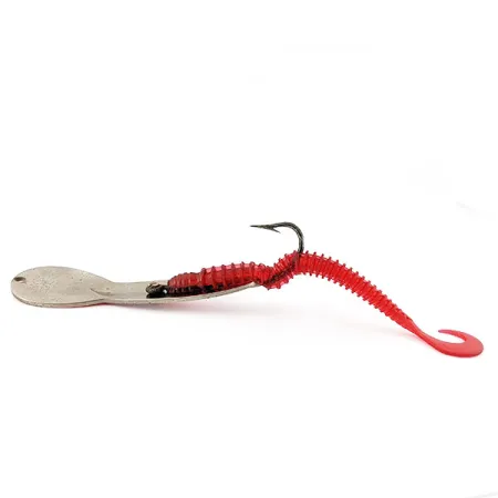 Vintage Glen Evans Loco 4, 3/4oz nickel/orange UV fishing spoon #18700