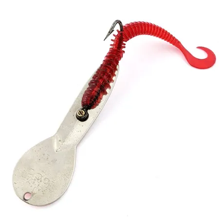 Vintage Glen Evans Loco 4, 3/4oz nickel/orange UV fishing spoon #18700