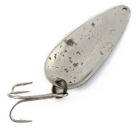 Vintage Nebco Aqua spoon, 1/3oz nickel/white/black fishing spoon #18707