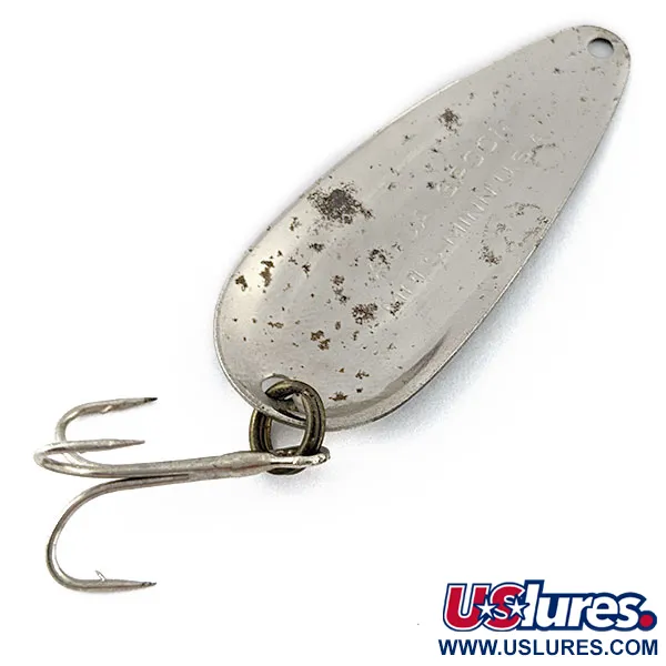 Vintage   Nebco Aqua spoon, 1/3oz nickel/white/black fishing spoon #18707