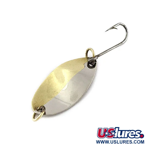 Vintage  Yakima Bait  Worden's F.S.T 00, 3/64oz nickel/gold fishing spoon #18715