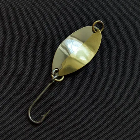Vintage Yakima Bait  Worden's F.S.T 00, 3/64oz nickel/gold fishing spoon #18715