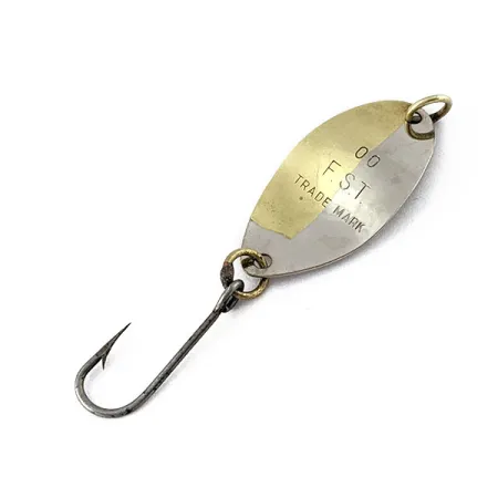 Vintage Yakima Bait  Worden's F.S.T 00, 3/64oz nickel/gold fishing spoon #18715