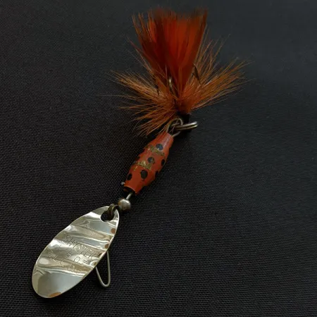 Vintage Glen Evans Shyster, 1/8oz nickel/red spinning lure #18733