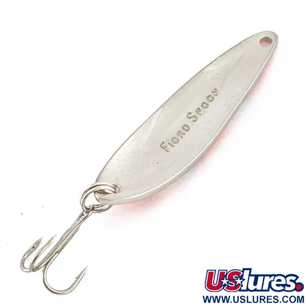 Vintage Acme Fiord Spoon, 1/4oz nickel/orange UV fishing spoon #18740