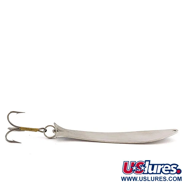 Vintage Acme Flash-King Wobbler, 1/4oz nickel/blue fishing spoon #19591