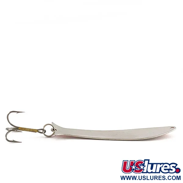 Vintage Acme Flash-King Wobbler, 1/4oz nickel/orange fishing spoon #18744