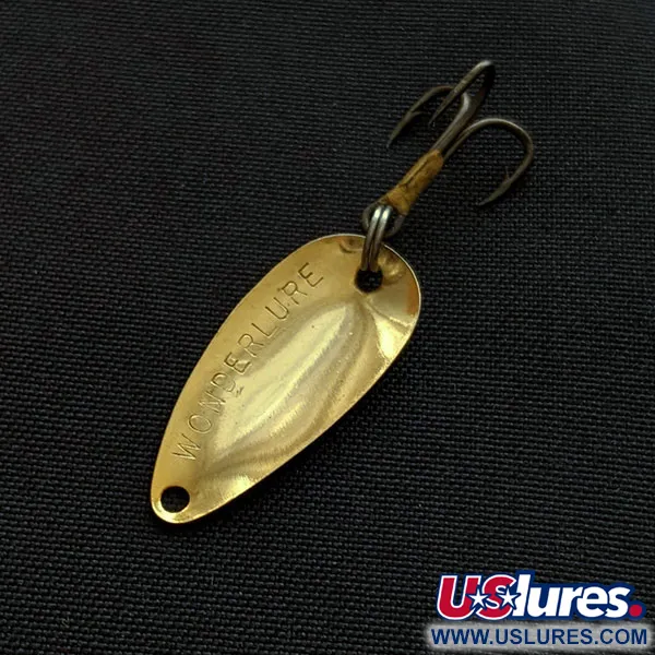 Vintage Acme Wonderlure, 1/32oz gold fishing spoon #18749