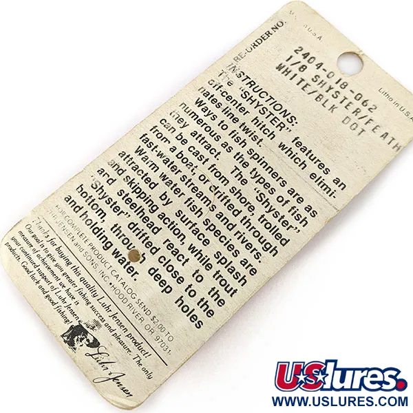   Luhr Jensen Shyster, 1/8oz nickel spinning lure #18751