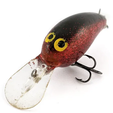 Vintage Norman Deep Baby N, 1/4oz red glitter fishing lure #18757