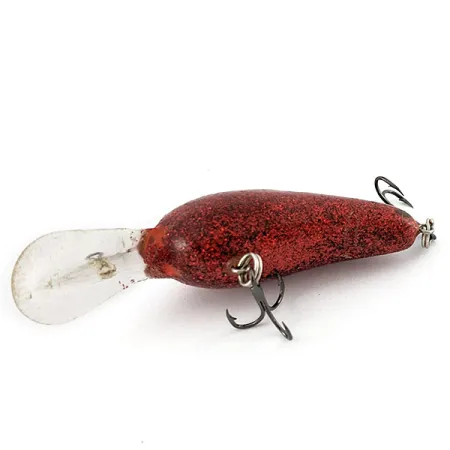 Vintage Norman Deep Baby N, 1/4oz red glitter fishing lure #18757