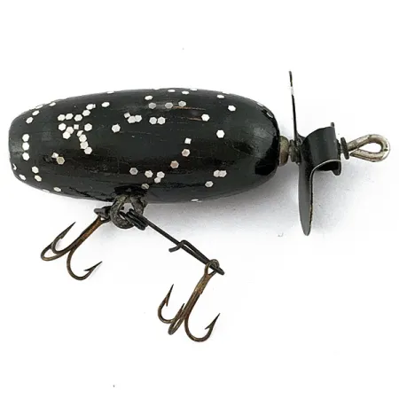 Vintage Helin Tackle Helin Fishcake, 1/4oz black/glitter fishing lure #18758