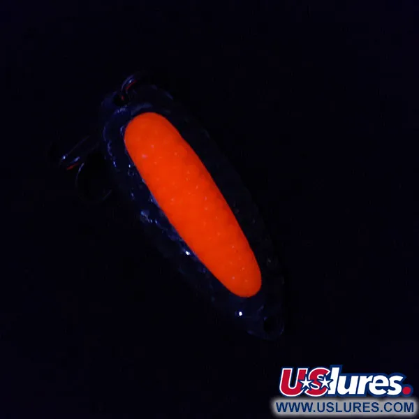 Vintage   Blue Fox Pixee, 1/4oz nickel/orange UV fishing spoon #18762
