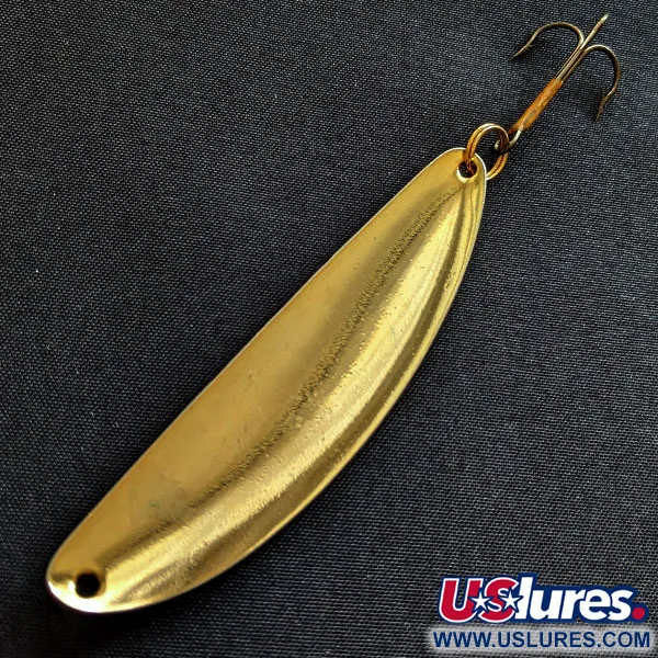 Vintage Acme Side-Winder, 1/2oz gold/orange UV fishing spoon #18787