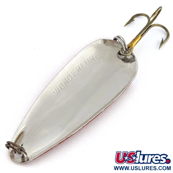 Vintage Acme Wonderlure, 2/5oz red/white/nickel fishing spoon #18788