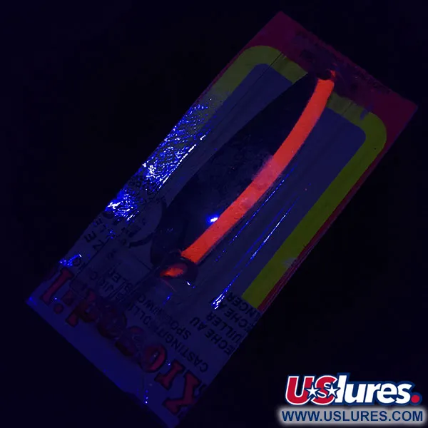 Luhr Jensen Krocodile #4, 2/3oz nickel/orange UV fishing spoon #18797