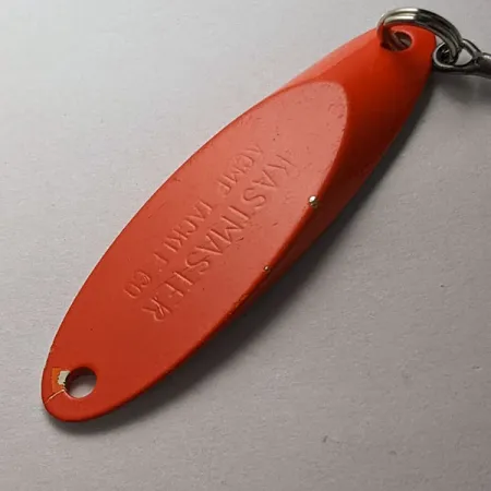 Vintage Acme Kastmaster, 1/4oz orange/nickel fishing spoon #18799