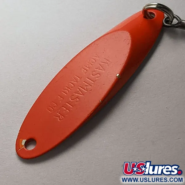 Vintage Acme Kastmaster, 1/4oz orange/nickel fishing spoon #18799