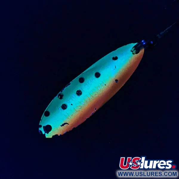 Vintage Acme Kastmaster UV, 3/8oz fire tiger fishing spoon #18802