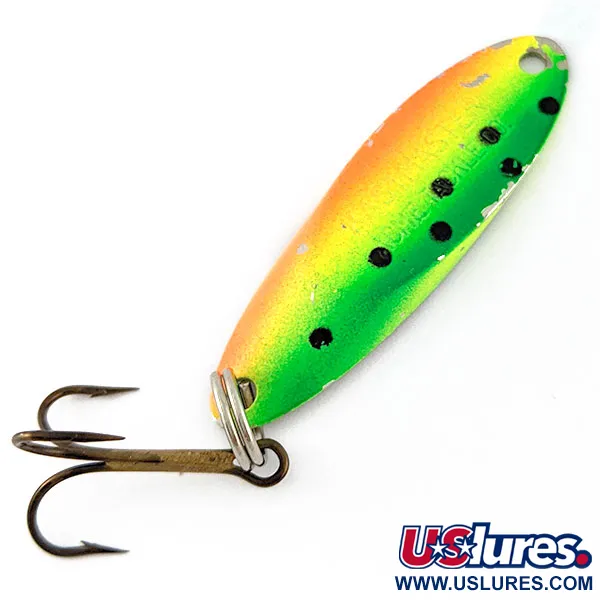 Vintage Acme Kastmaster UV, 3/8oz fire tiger fishing spoon #18802