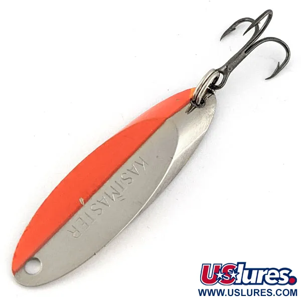 Vintage Acme Kastmaster, 1/4oz nickel/orange fishing spoon #18803