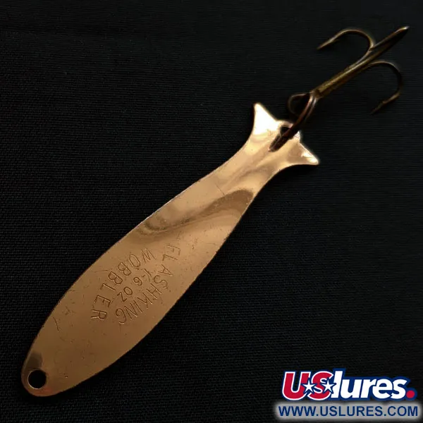 Vintage Acme Flash-King Wobbler, 3/16oz copper fishing spoon #18811