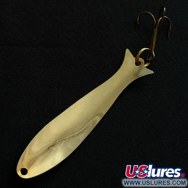 Vintage   Acme Flash-King Wobbler, 3/16oz gold fishing spoon #18813