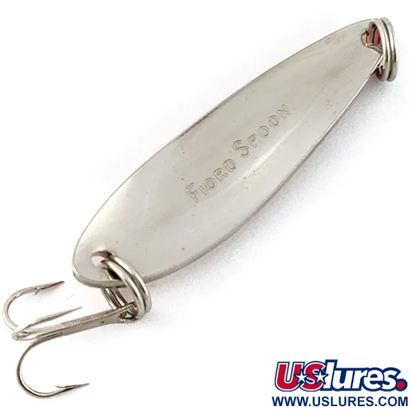 Vintage Acme Fiord Spoon, 1/4oz nickel/orange fishing spoon #18824