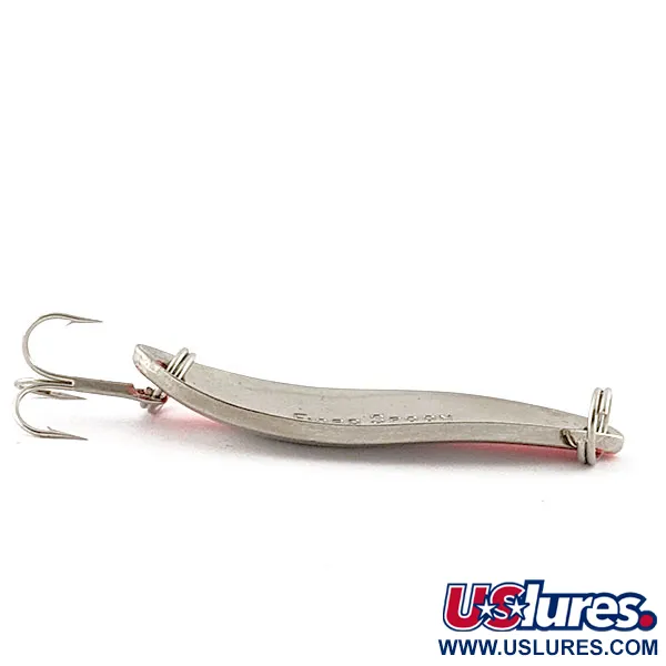 Vintage Acme Fiord Spoon, 1/4oz nickel/orange fishing spoon #18824