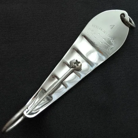 Vintage Barracuda Reflecto Spoon #4, 3/5oz nickel fishing spoon #18827