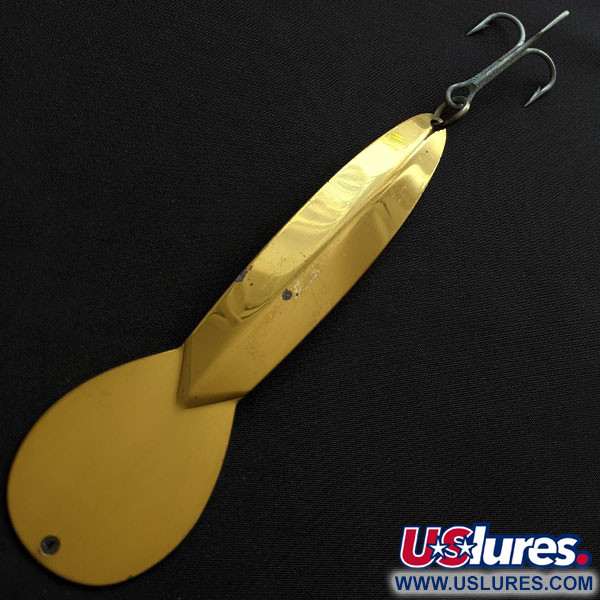 Vintage   Luhr Jensen Loco Flutter, 3/4oz gold fishing spoon #19611