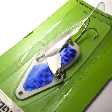 Eppinger Wingbat, 1/2oz white/blue hologram fishing spoon #20825