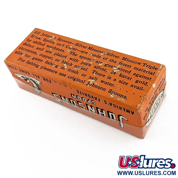   Johnson Silver Minnow (1950s) №1110, 1/4oz silver fishing spoon #18837