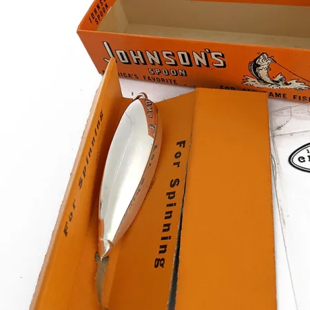 Johnson Silver Minnow (1950s) №1110, 1/4oz silver fishing spoon #18837