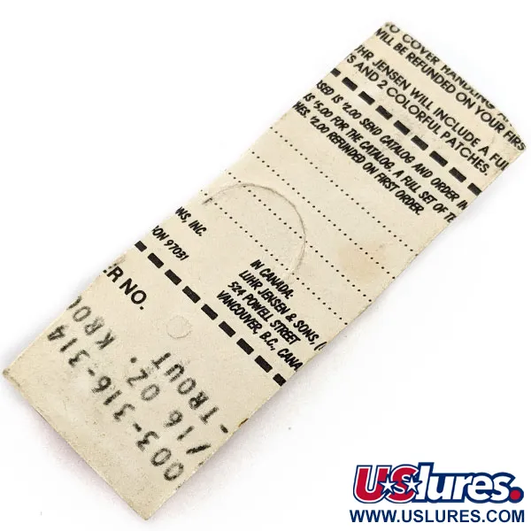 Vintage  Luhr Jensen Krocodile, 1/3oz rainbow trout fishing spoon #18840