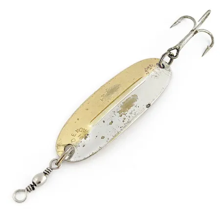 Vintage Williams Wabler W40, 1/4oz gold Silver fishing spoon #18843