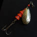 Vintage   Luhr Jensen Tee Spoon 3, 1/4oz nickel/gold/orange spinning lure #18845