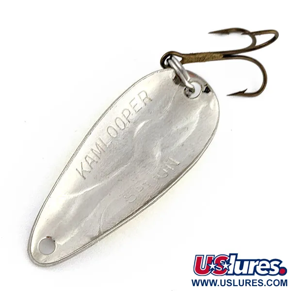 Vintage Acme Kamlooper Spoon, 2/5oz nickel/green fishing spoon #18848